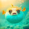 Puffer Fish In Water Art Diamond Painting