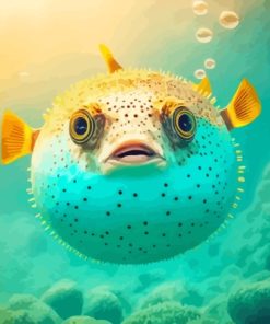 Puffer Fish In Water Art Diamond Painting