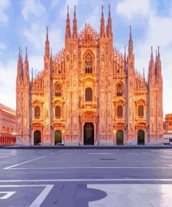 Duomo Di Milano Building At Sunset Diamond Painting