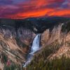 Yellowstone National Park Waterfall Sunset Diamond Painting