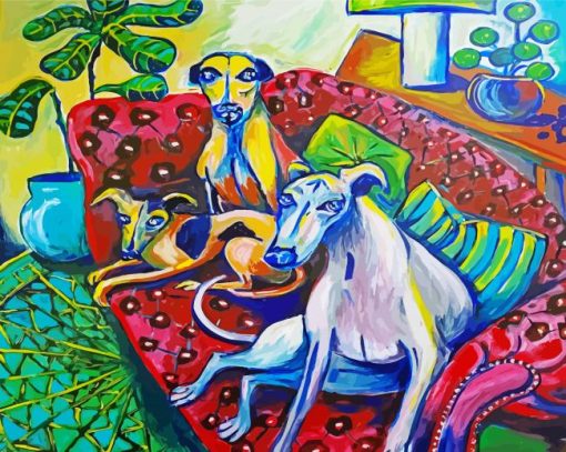 Abstract Whippets Diamond Painting