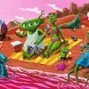 Alien Family On Beach Diamond Painting