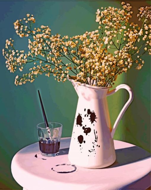 Babys Breath Jug Diamond Painting