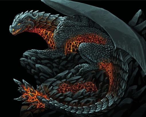 Black And Red Dragon Diamond Painting