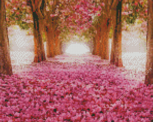 Blommor Flowers Landscape Diamond Painting