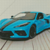 Blue Corvette Stingray Car Diamond Painting