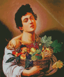 Boy with a Basket of Fruit by Caravaggio Diamond Painting