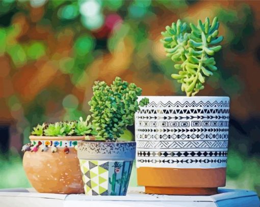 Cactus Clay Pots Diamond Painting