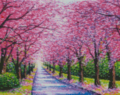 Cherry Blossom Path Diamond Painting