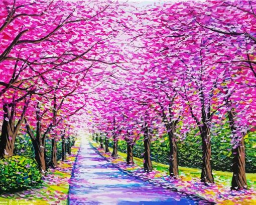 Cherry Blossom Path Diamond Painting