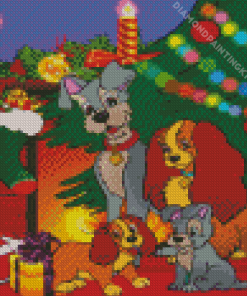 Christmas Lady And The Tramp Diamond Painting