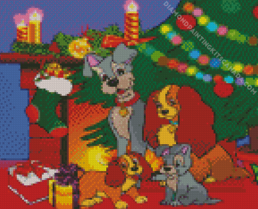 Christmas Lady And The Tramp Diamond Painting