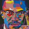 Colorful Malcolm X Diamond Painting