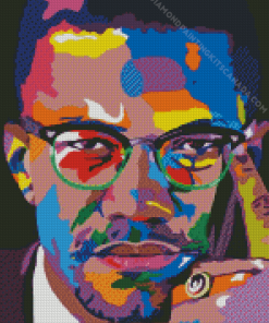 Colorful Malcolm X Diamond Painting