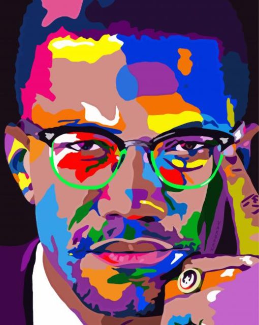 Colorful Malcolm X Diamond Painting