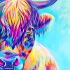 Colorful Highland Cow Diamond Painting