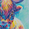 Colorful Highland Cow Diamond Painting