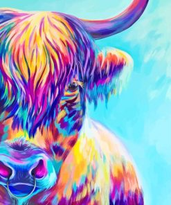 Colorful Highland Cow Diamond Painting
