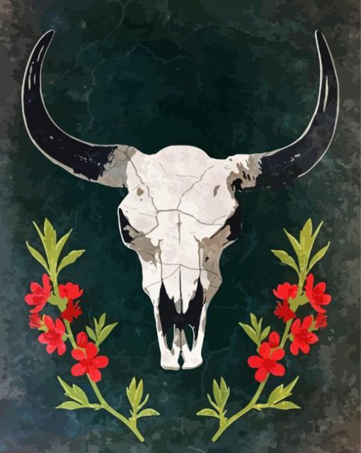 Cow Head Skull Art Diamond Painting