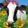 Cow with Sunflowers Art Diamond Painting