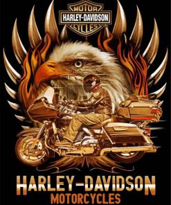 Eagle With Harley Davidson Diamond Painting