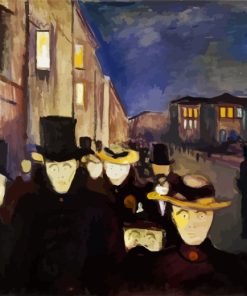 Evening on Karl Johan Street Edvard Munch Diamond Painting