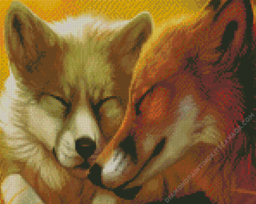 Fox and Wolf Diamond Painting