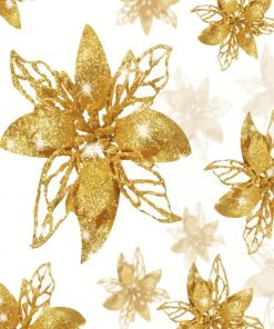 Gold And White Flowers Diamond Painting