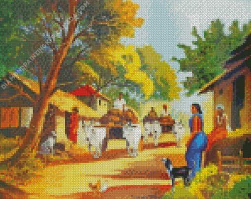 Indian Village Diamond Painting