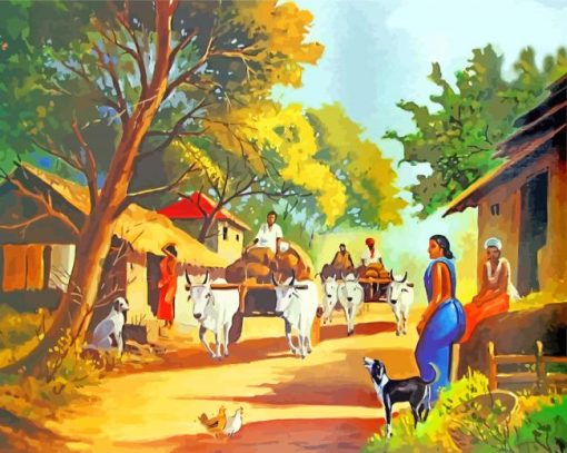 Indian Village Diamond Painting