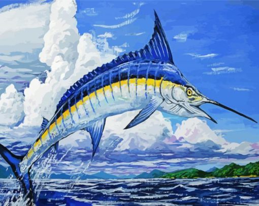 Jumping Marlin Fish Diamond Painting