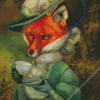 Lady Fox with Coffee Diamond Painting