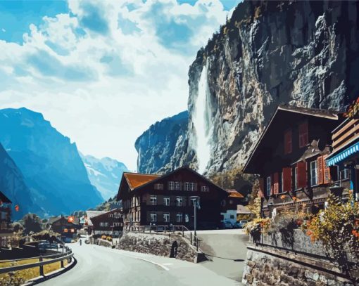 Lauterbrunnen Village Diamond Painting