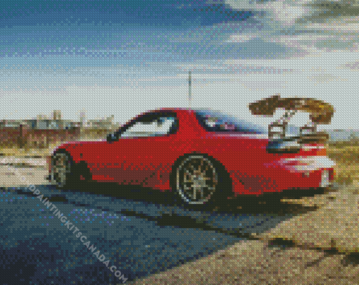 Luxury Red Mazda RX 7 Diamond Painting