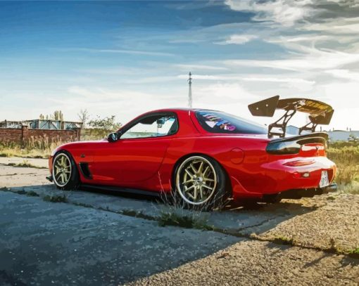 Luxury Red Mazda RX 7 Diamond Painting