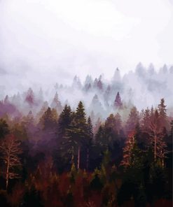 Misty Trees Diamond Painting