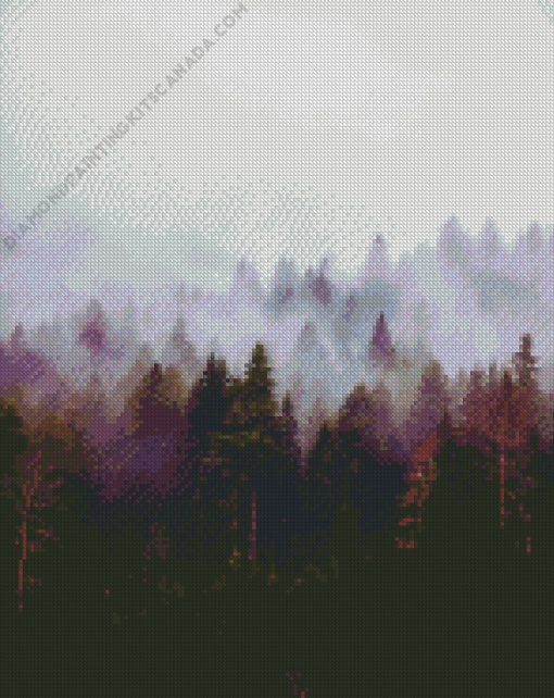 Misty Trees Diamond Painting