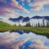 Montana Mountains Water Reflection Landscape Diamond Painting