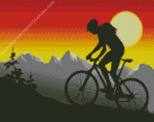 Mountain Biking Silhouette Diamond Painting