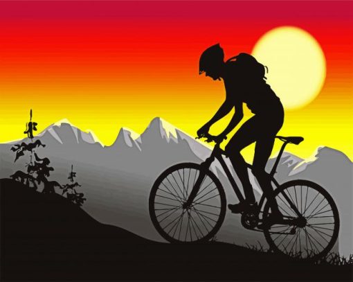 Mountain Biking Silhouette Diamond Painting