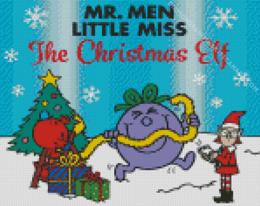 Mr Men Little Miss The Christmas Elf Diamond Painting