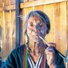 Old Woman Smoking Pipe Diamond Painting