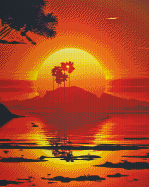 Orange Sunset Diamond Painting