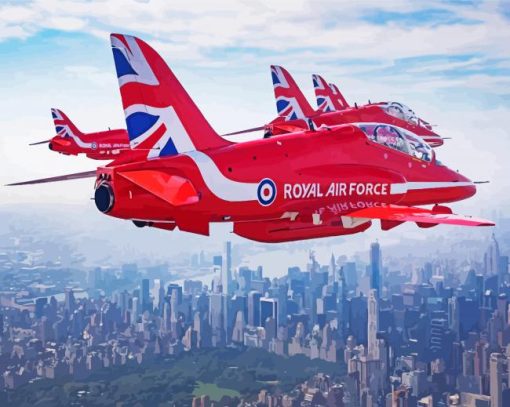 Red Arrows Jets Diamond Painting