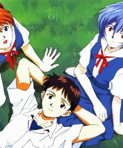 Shinji With Asuka And Rei Diamond Painting
