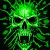 Skull Green Diamond Painting