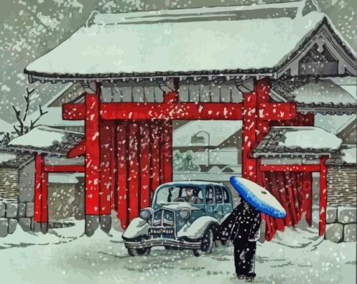 Snow At Shiba Daimon Diamond Painting