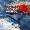 Steelhead Fishes Art Diamond Painting