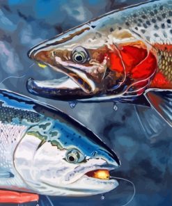 Steelhead Fishes Art Diamond Painting