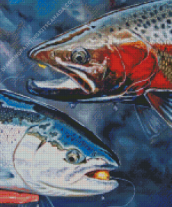 Steelhead Fishes Art Diamond Painting